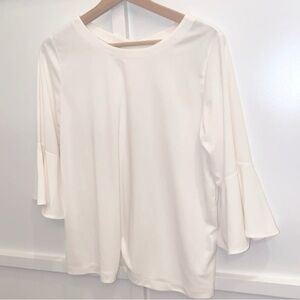 Uniqlo Women's Blouse with Bell Sleeves - Cream-Size M